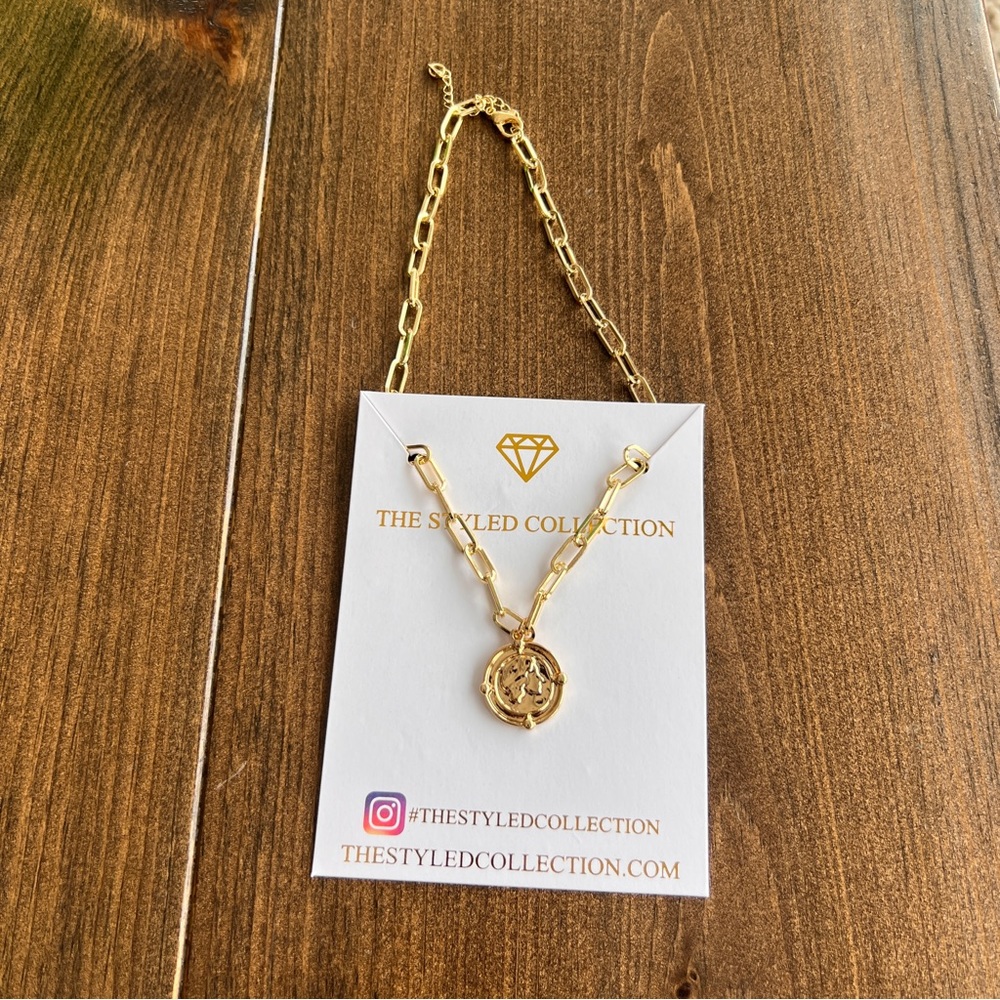 The Styled Collection Coin Pendant Necklace